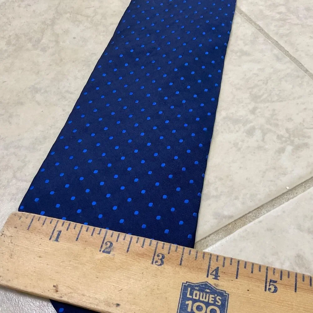 Lauren Ralph Lauren Navy blue Polka Dot Silk Necktie 3.75